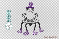 Halloween Cute Spider Witch Hat Monogram Svg Dxf Png Cutting Printable By Kartcreation Thehungryjpeg Com