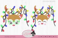 Hipster Reindeer With Christmas Lights Svg Baby Deer Kids Svg Doe C By Wiccatdesigns Thehungryjpeg Com