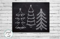 Primitive Vintage Christmas Trees Bundle Vertical Sign Svg Dxf By Kartcreation Thehungryjpeg Com