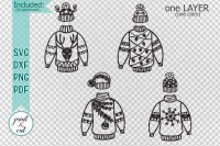 Ugly Christmas Sweaters Bundle Svg Laser Paper Vinyl Cut Templates By Kartcreation Thehungryjpeg Com