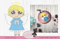 Praying Christmas Angel Kawaii Angel By Wiccatdesigns Thehungryjpeg Com