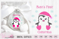 Baby S First Christmas Svg Baby Girl Penguin Svg Vinyl Craft File W By Wiccatdesigns Thehungryjpeg Com
