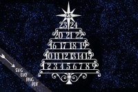 Christmas Tree Advent Countdown Calendar Hanging Ornament Svg Dxf Cut By Kartcreation Thehungryjpeg Com