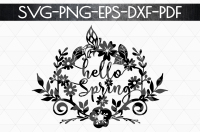 Hello Spring Day Svg Cutting File Flowers Bloom Papercut Dxf Pdf By Mulia Designs Thehungryjpeg Com