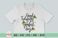 Good Tidings Of Comfort Joy Christmas Svg Eps Dxf Png By Coralcuts Thehungryjpeg Com