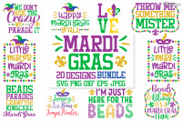 Mardi Gras Svg Bundle Of 20 Designs Dxf Png Cricut Cutting Files By The Design Hippo Thehungryjpeg Com