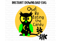 Owl Be Eating The Candy Svg Halloween Svg By Kayrativedigital Thehungryjpeg Com