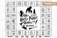 Harry Potter Quotes And Illustrations By Cuttingsvg Thehungryjpeg Com