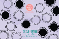 Swirl Circle Borders, Decorative Flourish, Round Monogram Frames, Black  Line Doodle, by CarrieStephensArt