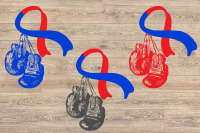 Chd Red And Blue Ribbon Boxing Gloves Svg Congenital Heart Defect 1472 By Hamhamart Thehungryjpeg Com