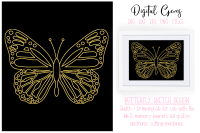 Butterfly Foil Quill Drawing Design By Digital Gems Thehungryjpeg Com