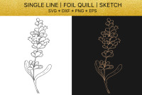 Foil quill SVG golden Lavender. Single line design – WatercolorPNG