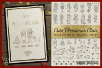 Foil Quill Edition Cute Christmas Clan Family Figures Svg By Cleancutcreative Thehungryjpeg Com
