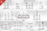 Download Clear Glass Cosmetic Bottle With Pump Mockup Yellowimages