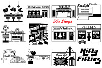 Retro 1950s Life And Party Vector Ai Eps Png By Me And Amelie Thehungryjpeg Com