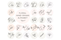 Floral Doodle Alphabet By O L Y A Thehungryjpeg Com