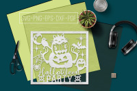 Halloween Party Papercut Template Halloween Decor Svg Pdf By Mulia Designs Thehungryjpeg Com