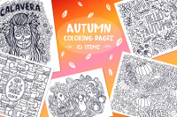 Autumn Coloring Pages Bundle 15 Vector Items By Tatiana Cociorva Designs Thehungryjpeg Com