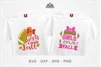 Girls Love Fall Football Sport Fall Svg Design By Agsdesign Thehungryjpeg Com