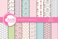 Ballet Digital Papers Ballerina Scrapbook Papers Bamb 2607 By Ambillustrations Thehungryjpeg Com