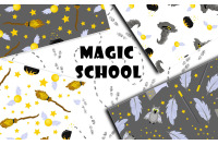 School Of Magic Pattern Set Theme Harry Potter Hogwarts By Annetart Thehungryjpeg Com