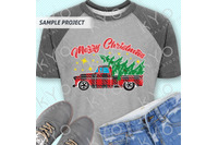 Merry Christmas Plaid Old Truck Svg Png Dxf Files By Kyo Digital Studio Thehungryjpeg Com