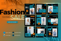 Fashion Sale Banner Social Media Template Collection Lush Lava Theme 2 By Diq Drmwn Thehungryjpeg Com