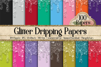 100 Glitter Liquid Dripping glitter flowing Digital Papers By ArtInsider