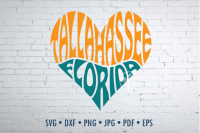 Tallahassee Florida Word Art In Heart Shape Svg Dxf Eps Png Jpg By Prettydd Thehungryjpeg Com