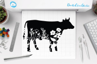 Floral Cow Svg Flower Cow Svg Cut File Floral Cow Clipart By Doodle Cloud Studio Thehungryjpeg Com