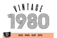 Download Vintage 1980 Svg Vintage Birthday Svg Vintage Svg 40th Birthday Svg By Lovely Graphics Thehungryjpeg Com