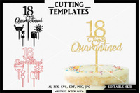 18th Birthday Cake Topper Quarantine Cricut Cameo Svg Dxf Png By Design Time Thehungryjpeg Com