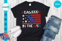 Patriotic T Rex Svg Rawr In The Usa Svg By All About Svg Thehungryjpeg Com