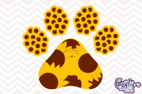 Download Sunflower Svg Dog Paw Print Svg Pet Svg Sunflower Paw Svg By Crafty Mama Studios Thehungryjpeg Com