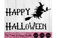 Happy Halloween Svg Halloween Svg Witch Svg Witch S Broom Svg Blac By T S Tees Vinyl Studio Thehungryjpeg Com