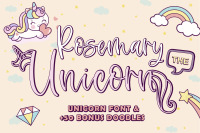 Rosemary The Unicorn Script Font With Doodles By Freeling Design House Thehungryjpeg Com