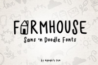 Farmhouse Sans And Doodle Font By Naughty Pen Thehungryjpeg Com