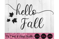 Hello Fall Svg Autumn Svg Falling Leaves Svg Season Svg Hello Fall By T S Tees Vinyl Studio Thehungryjpeg Com