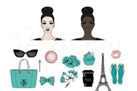 Fashion Illustration Clip Art - Audrey Hepburn By iHelpUrArt