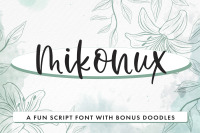 Mikonux A Fun Script Font With Doodles By Freeling Design House Thehungryjpeg Com