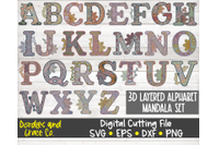Alphabet 3d Layered Mandala Bundle Svg By Doodles And Grace Thehungryjpeg Com