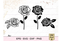 Rose Flowers Silhouette Svg, Rose Florals (95257)