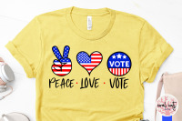 Download Peace Love Vote Us Election Svg Eps Dxf Png By Coralcuts Thehungryjpeg Com