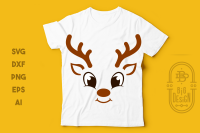 Download Christmas Svg Baby Reindeer Svg Cute Boy Reindeer Face By Big Design Thehungryjpeg Com