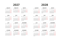 Calendar 2021, 2022 and 2028 By Volyk | TheHungryJPEG