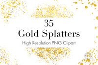 Gold Splatters Clipart, Gold Dust PNGs, Gold Glitter, Gold Overlays By  Digital Download Shop