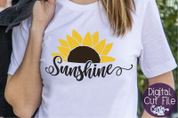 Sunflower Svg Sunflower Quote Sunshine Half Sunflower By Crafty Mama Studios Thehungryjpeg Com