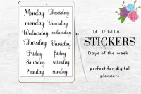 Handwritten Month Names, GoodNotes Stickers, Digital Bullet Journal Stickers  By Old Continent Design