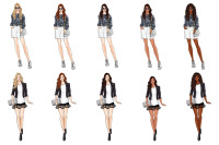 Girls in Grey Fashion Clipart Set By Parinaz Wadia Design