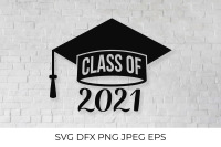 Download Class Of 2021 Lettering On Graduation Cap Svg By Labelezoka Thehungryjpeg Com